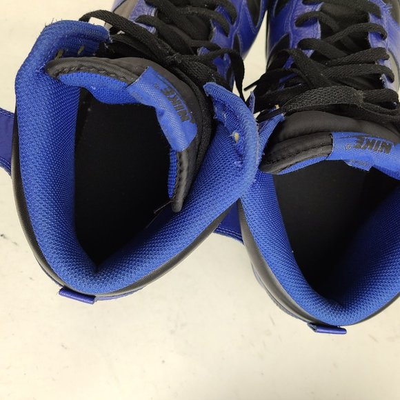 RARE Nike Dunk High Black Old Royal Leather Sz 13 Men's 317982-030 2011 VTG - Picture 8 of 10